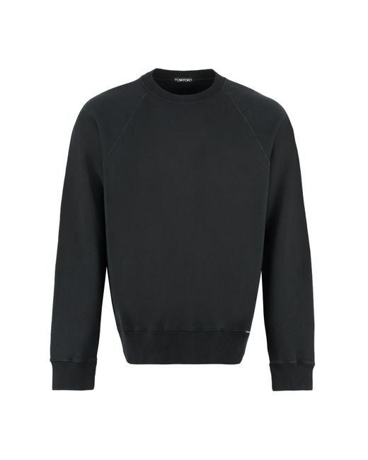 Tom Ford Black Cotton Crew-neck Sweatshirt for men