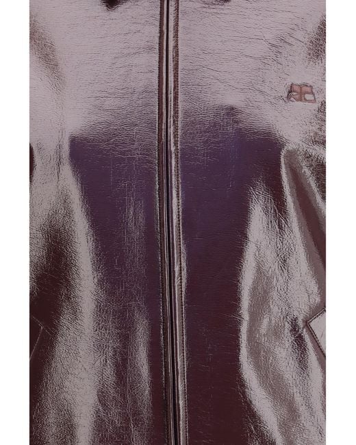 Courreges Purple Vinyl Bomber Jacket