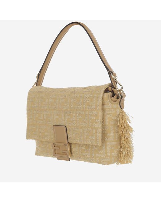 Fendi Natural Shoulder Bag Leather