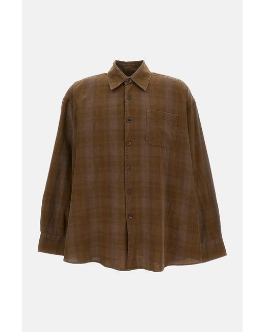 Our Legacy Brown Check Cotton Overshirt for men
