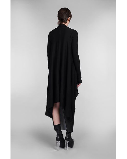 Rick Owens Black Long Wrap Cardigan