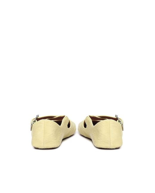Alaïa Metallic Flat Pony Hair Ballerinas