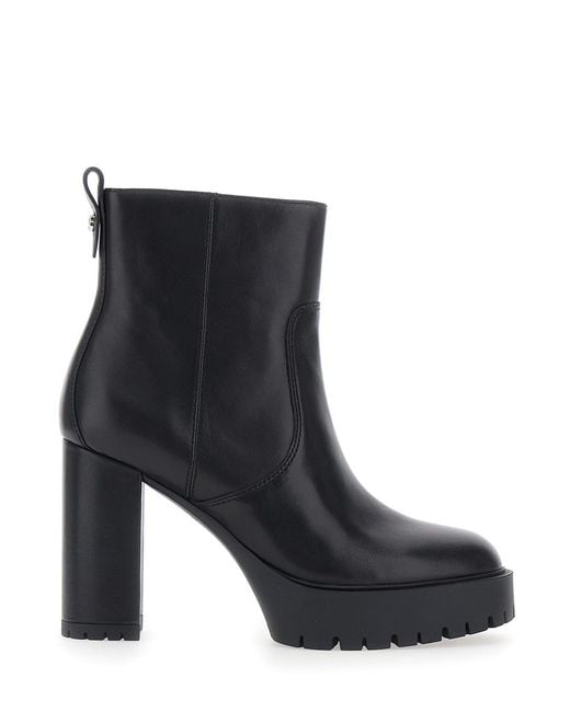Pinko Black Ankle Boots Clara 01 Calfskin Cow Leather