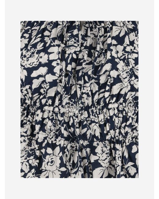 Ralph Lauren Black Cotton Blouse With Floral Pattern