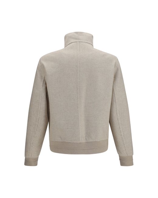 Brunello Cucinelli Gray Jacket Double-Face Cashmere Sand-Camel (Capra Hircus) for men