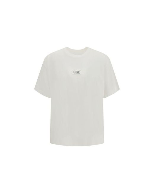 MM6 by Maison Margiela White Cotton T-Shirt for men