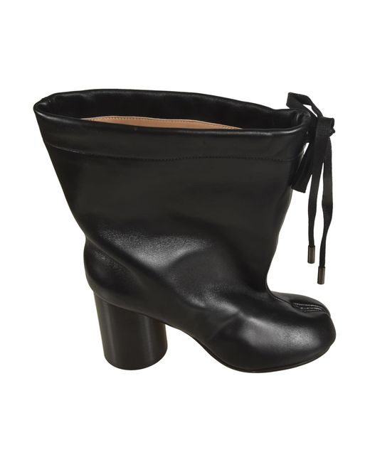 Maison Margiela Black Leather Tabi Toe Ankle Boots