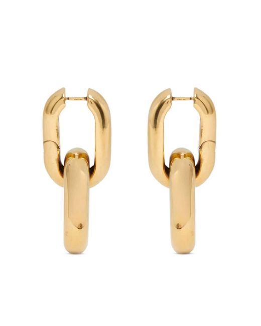 Alexander McQueen Metallic Chunky-chain Brass Drop Earrings