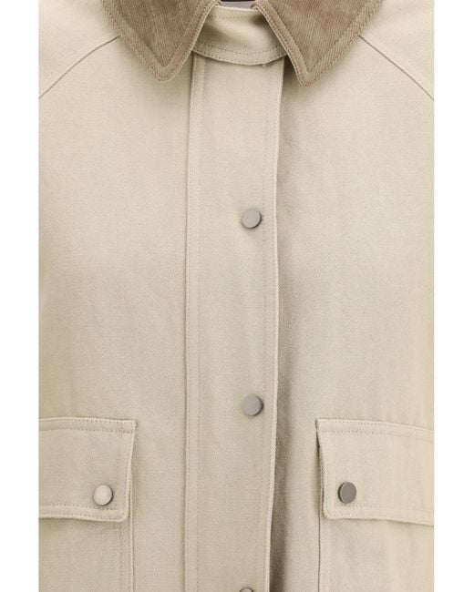 Brunello Cucinelli Natural Cotton-Linen Canvas Jacket Cotton; Linen