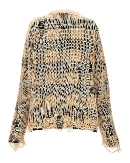 R13 Natural Overlay Distressed Sweater, Cardigans