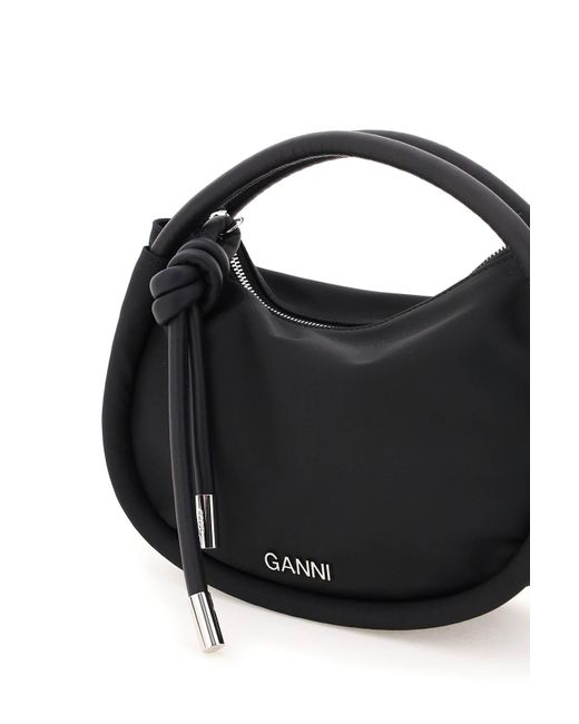 Ganni Black Polyester Knot Mini Bag