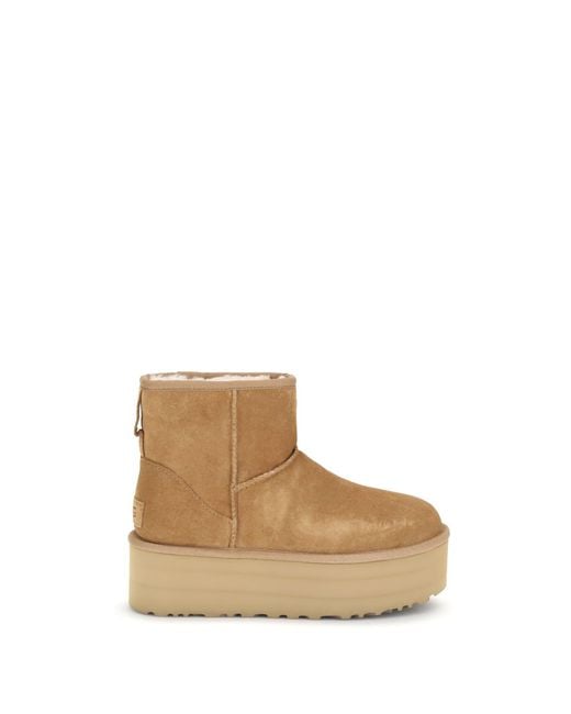 Ugg White Classic Mini Platform Boots