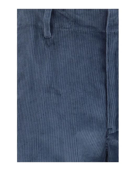 Etro Blue Roma Stretch Cotton Corduroy Pants Cotton; Elastane for men