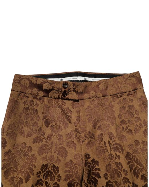 Dolce & Gabbana Brown Floral Pants for men