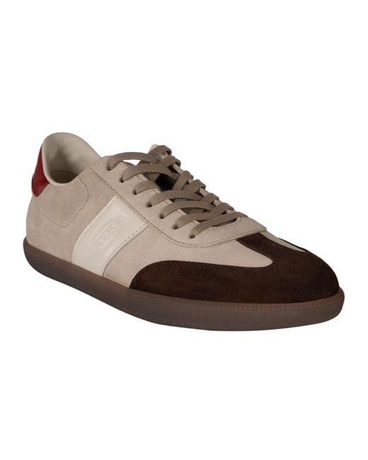 Tod's Brown Logo Sided Sneakers for men
