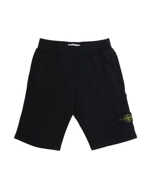 Stone Island Black Bermuda Shorts Cotton for men
