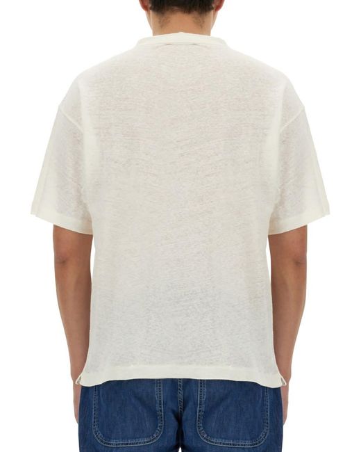 YMC White Cotton And Linen T-Shirt for men