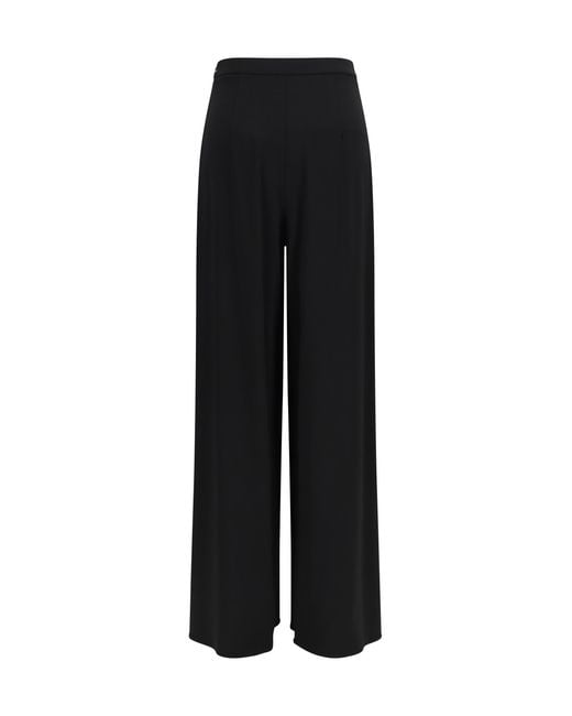 Max Mara Pure Black Viscose Technical Jersey Pants Viscose; Polyamide; Elastane