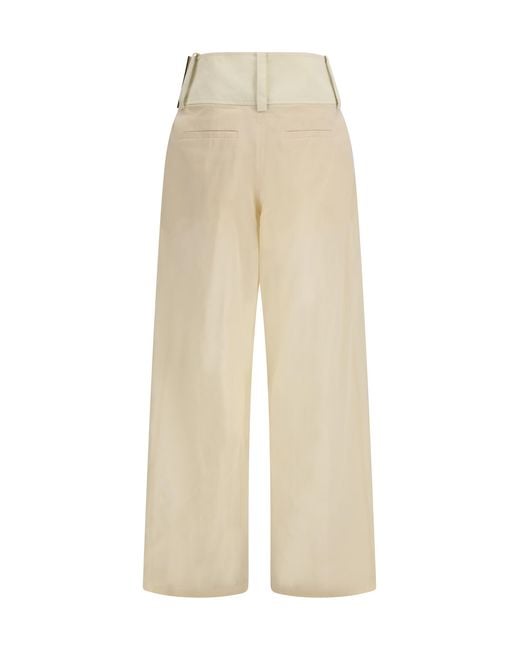 Max Mara White Trousers Ferito Cotton
