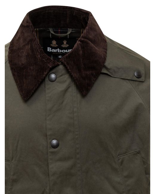 Barbour Green Peached Jacket for men