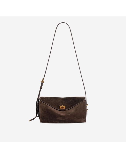 Balenciaga Brown Shoulder Bag Suede