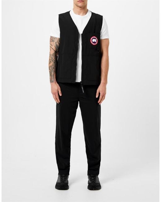 Canada Goose Black Canmore Logo Vest Clothing Coats & Jackets for men