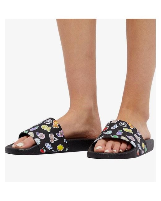 J.W. Anderson Multicolor Sticker Logo Slides Sandals