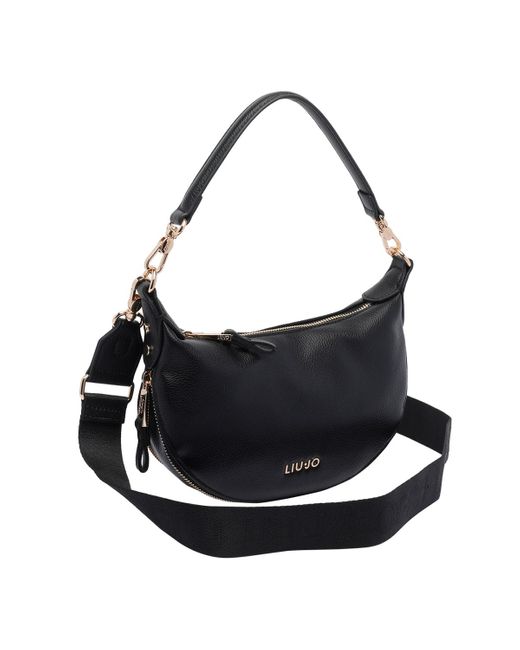 Liu Jo Black Logo Small Hobo Bag