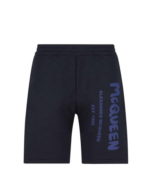 Alexander McQueen Blue Shorts for men
