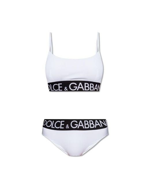Dolce & Gabbana White Dolce & Gabbana Two-Piece Swimsuit