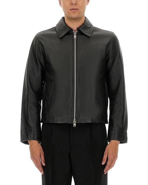sunflower Black Short Leather Jacket for men