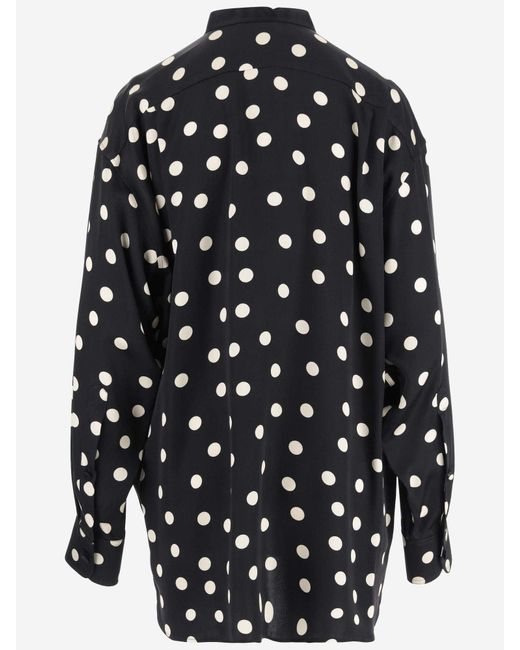 Stella McCartney Black Viscose Shirt With Polka Dot Pattern