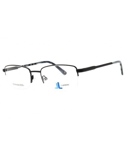 J. LANDON Black J. Landon Jl1001 Rectangular Metal Frame Eyeglasses