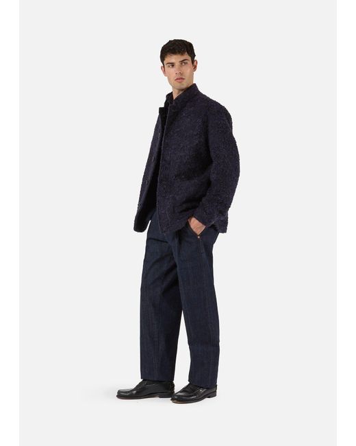 Doppiaa Blue Aasti-C Casentino Wool Jacket for men