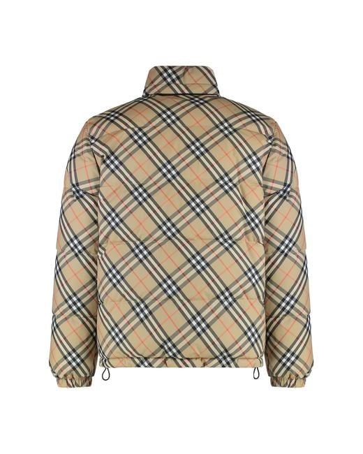 Burberry Brown Reversible Snowdon Check Down Jacket Duck Padded for men