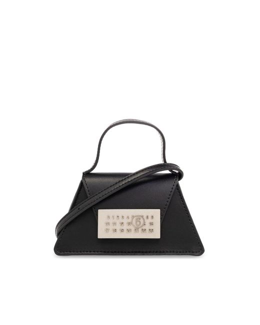MM6 by Maison Martin Margiela Black Numeric Mini Top Handle Bag