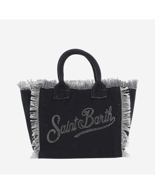 Mc2 Saint Barth Black Colette Tote Bag With Logo