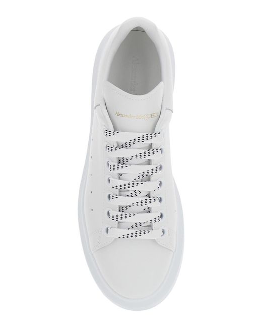 McQueen White Low Top Sneakers With Logo Lettering On Tongue And Heel