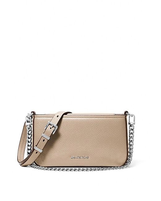 Michael Kors Natural Sm Conv Xbody Pouchette Calf Leather