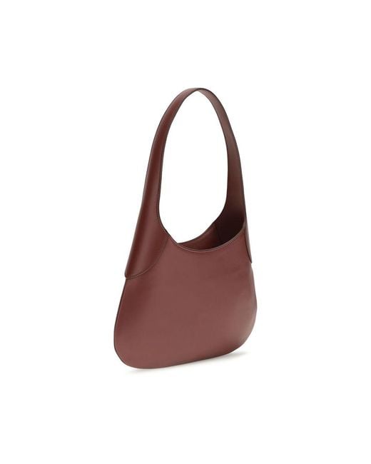 Khaite Brown Bordeaux Calf Leather Bos Taurus Shoulder Bag