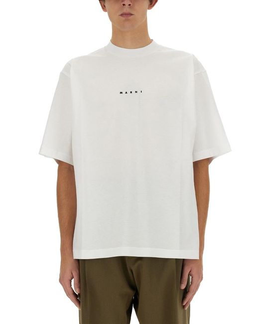 Marni White Jersey T-Shirt for men