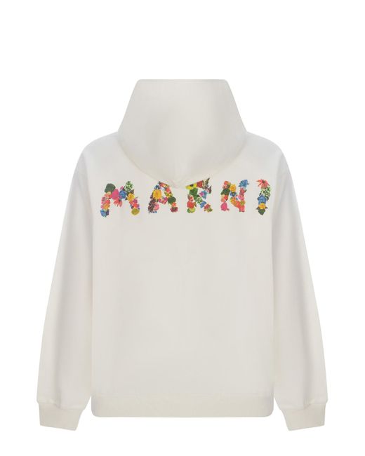 Marni White Hooded Sweatshirt for men