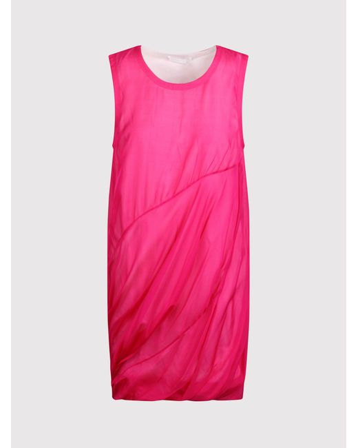 Helmut Lang Pink Translucent Effect Dress