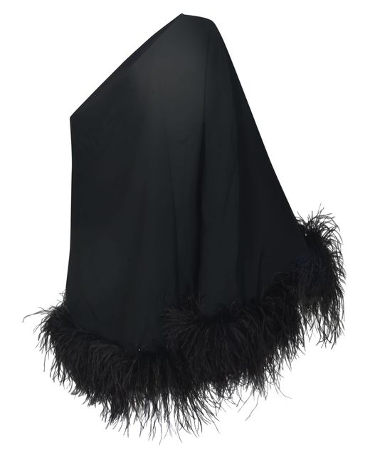 ‎Taller Marmo Black Fringed One-Sleeve Dress