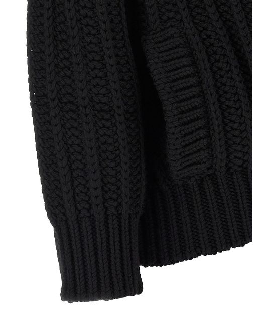 Dolce & Gabbana Black Coarse Wool Cardigan Sweaters And Cardigans