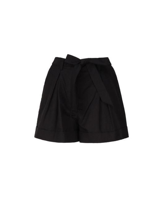 Pinko Black Primula Linen Shorts