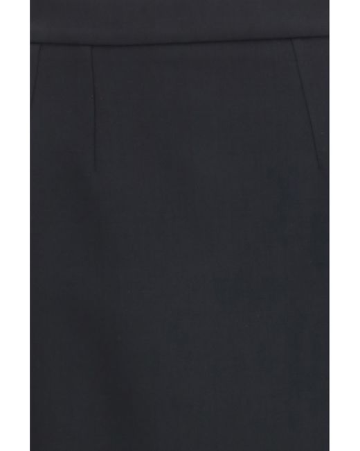 Dolce & Gabbana Blue Pencil Skirt Stretch Wool Fleece