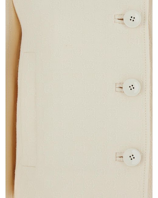 Gucci White Jacket With Notched Revers