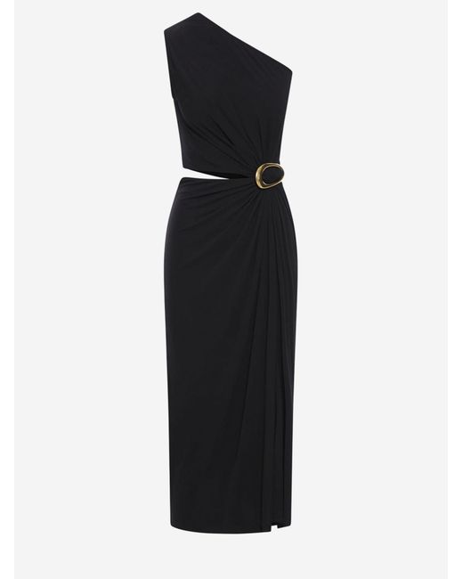 Bottega Veneta Black Crepe-Effect Viscose Jersey Dress