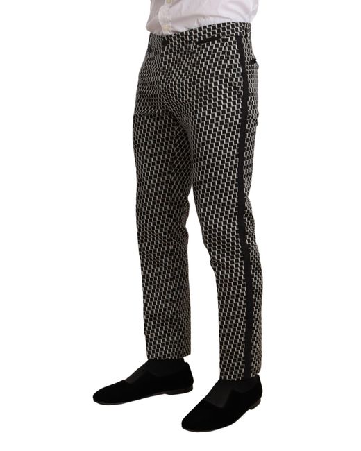Dolce & Gabbana Black Elegant Martini Check Three-Piece Suit for men